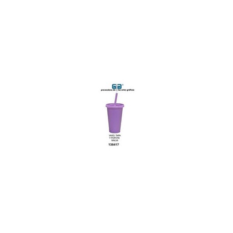 VASO PIXY 16 OZ TAPA Y POPOTE MALVA
