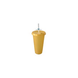 VASO LIKY ORO SOLIDO 24 OZ TAPA PLANA ORO Y POPOTE NATURAL