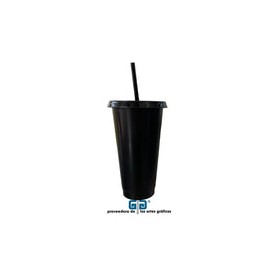 VASO LIKY NEGRO MATE CON TAPA Y POPOTE NEGRO 24 OZ