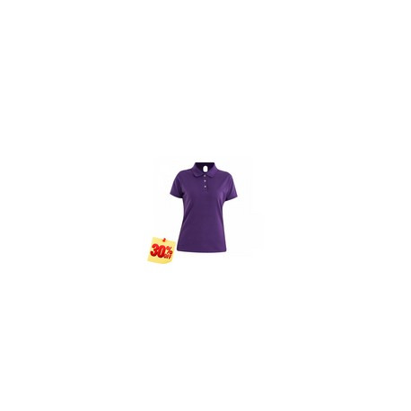PLAYERA POLO 50% POLIESTER, 50% ALGODON/PREM 230GR MUJER MORADA TALLA S YTISPA
