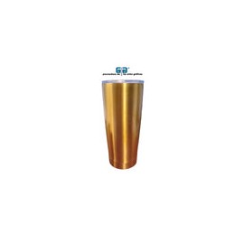 TERMO DOBLE PARED RUBBER DORADO CON TAPA FRIO Y  CAL 600 ML