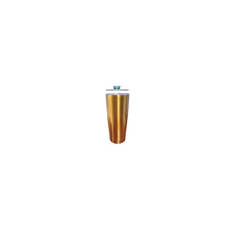 TERMO DOBLE PARED RUBBER DORADO CON TAPA FRIO Y  CAL 600 ML