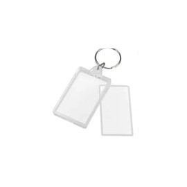 LLAVERO RECTANGULAR ACRILICO TRANSPARENTE ENVASADO INDIVIDUAL FOTO 330X450MM