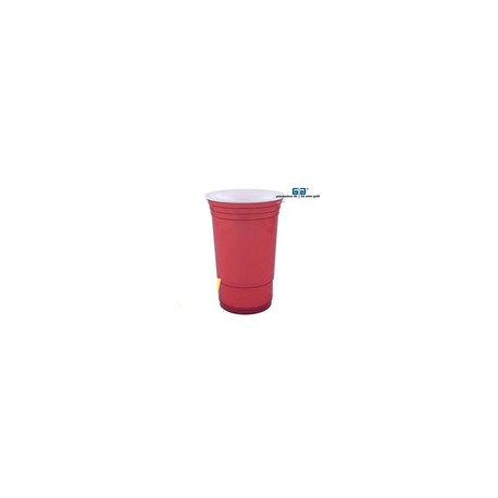 VASO 16 OZ DOBLE PARED ROJO SIN TAPA