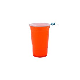 VASO 16 OZ DOBLE PARED NARANJA FLUORESCENTE SIN TAPA