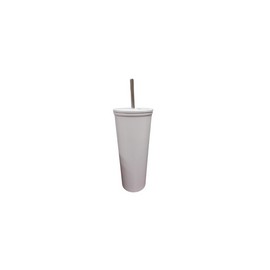 VASO ACERO INOXIDABLE 24 OZ BLANCO CON TAPA Y POPOTE