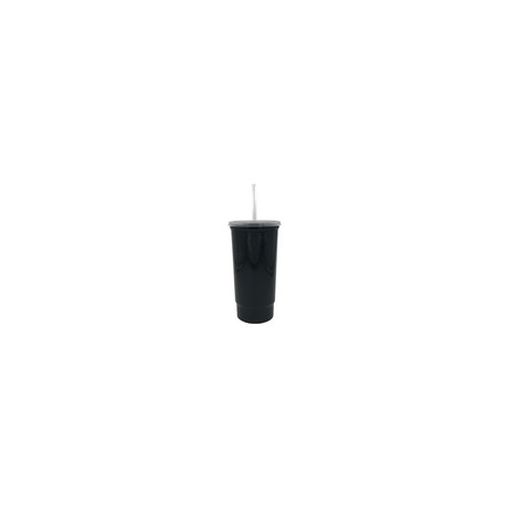 VASO BACHELOR 32 OZ NEGRO TAPA Y POPOTE