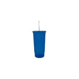 VASO BACHELOR 32 OZ AZUL FLOUORESCENTE TAPA Y POPOTE
