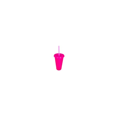 VASO LIBE 24 OZ ROSA MAGENTA TAPA Y POPOTE