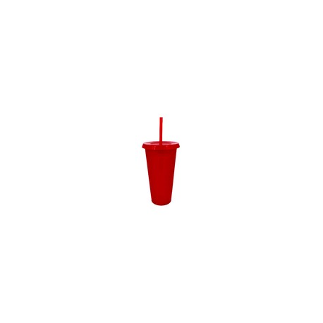 VASO LIBE 24 OZ ROJO TAPA Y POPOTE