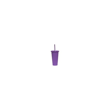 VASO LIBE 24 OZ PURPURA TAPA PLANA Y POPOTE