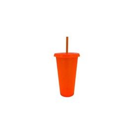 VASO LIBE 24 OZ NARANJA TAPA Y POPOTE