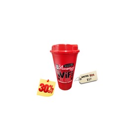 VASO CAFETERO STAR ROJO WIFI CON TAPA CAFETERA VASO de 16 OZ