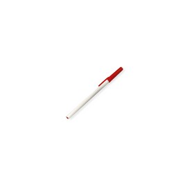 BOLIGRAFO (PLUMA)  ECO BLANCO CON TAPON ROJO
