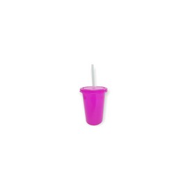 VASO 16 OZ CON TAPA Y POPOTE MAGENTA
