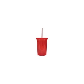 VASO 16 OZ CON TAPA Y POPOTE ROJO CLARIFICADO