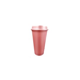 VASO CAFETERO STAR ROSA CLARO GOLD CON TAPA CAFETERA VASO de 16 OZ